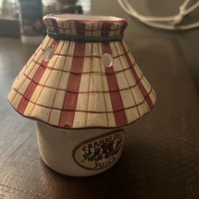 HallmarkDecorative Candle Holder with Shade Cranberry Juice Theme - Image 1