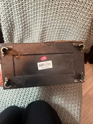 Borghesani Vintage Clock SnakeSkin Look Bronze Accents & Cubby - Thumbnail 5