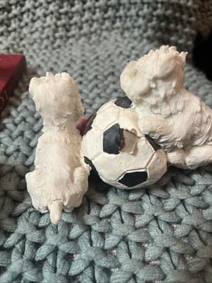 Scottish Terriers Playing With Soccer Ball And Socks Ceramic - Thumbnail 3