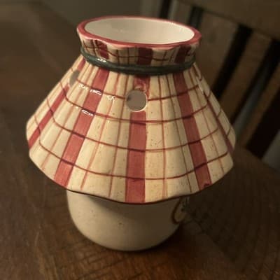 HallmarkDecorative Candle Holder with Shade Cranberry Juice Theme - Thumbnail 2