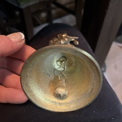 Antique Vintage BRASS Magic UNICORN Shiny Seiden Dinner Bell UNIQUE ESTATE ❤️ - Thumbnail 3