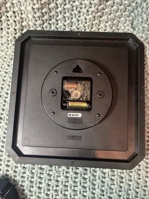 Vintage Heirloom Quartz Charcoal Modern Square Wall Clock 10 7/8" - Thumbnail 2