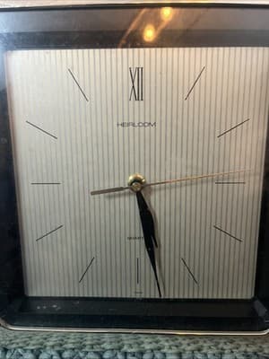 Vintage Heirloom Quartz Charcoal Modern Square Wall Clock 10 7/8" - Thumbnail 3