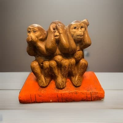 Three Wise Monkeys Speak No Evil, Hear No Evil, See No Evil On Books (#65-56) - Image 1