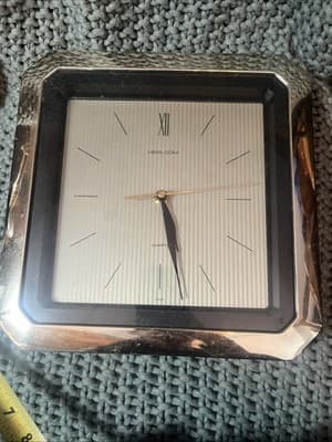 Vintage Heirloom Quartz Charcoal Modern Square Wall Clock 10 7/8" - Image 1