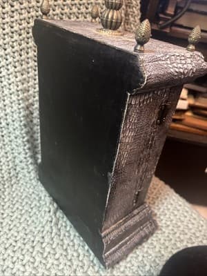 Borghesani Vintage Clock SnakeSkin Look Bronze Accents & Cubby - Thumbnail 7