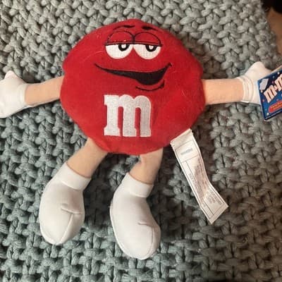 M&M’s Candy “RED” Plush Talking Bean Bag Plush #41210 7” with Tag - Image 1