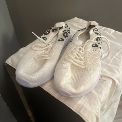 cheetah white tennis shoes - Image 1