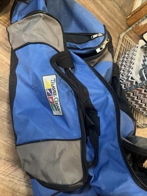 Travel Gear Brand Duffle Bag With Wheels 31” X 18” X 10.5” Blue Used Pockets Zip - Image 1