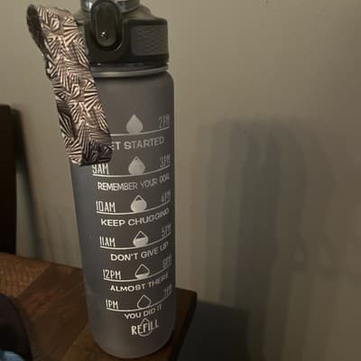 Bottle for Skinny Fit Collagen Water 32ozs BPA FREE Built in Straw, Black - Image 1