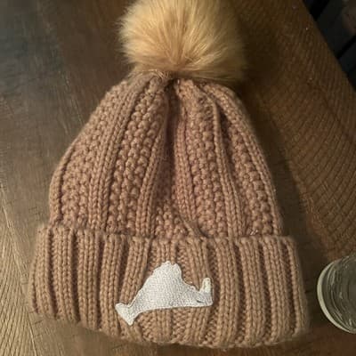 Erin Andrew’s Tan Snow Cap Beanie - Image 1