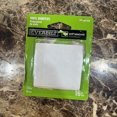 (13-Pk) Everbilt Self-Adhesive Round Vinyl Pads 1/2" 158 724 - Image 1