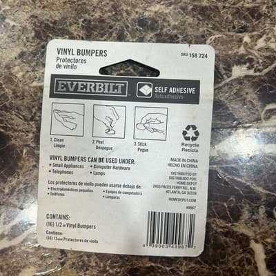 (13-Pk) Everbilt Self-Adhesive Round Vinyl Pads 1/2" 158 724 - Thumbnail 3