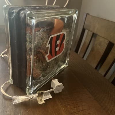 Bengals Glass Frame Light Up Decor With Helmet And Bengals Logo - Thumbnail 2