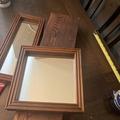Mirror Set Vintage 1990s Set Wall Hangs Wood - Image 1