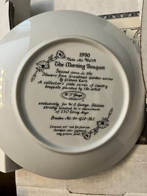 Collector Plate 'The Morning Bouquet' By W.S George 1990 - Thumbnail 4