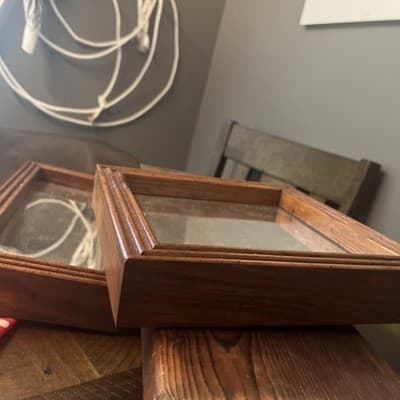 Mirror Set Vintage 1990s Set Wall Hangs Wood - Thumbnail 2