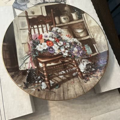 Country Cuttings Decorative Bradley Plate 1990 Glenna Kurz Grandma's Garden - Thumbnail 2