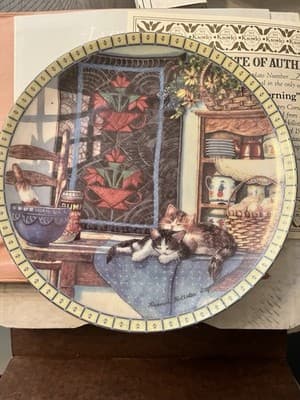 Knowles Cozy Country Corners Lazy Morning Collectible Plate - Thumbnail 4