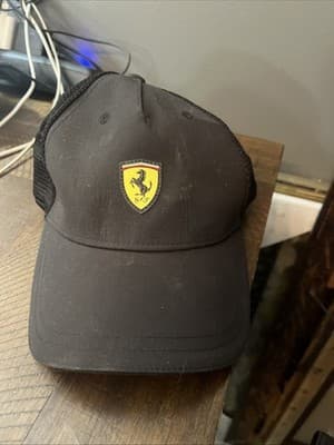 Scuderia Ferrari F1 PUMA Black Adjustable Snapback Cap Classic Logo - Image 1