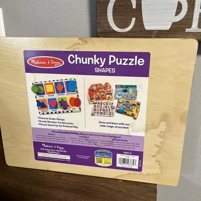 Melissa & Doug , Shapes Wooden Puzzle For Child Educational Purposes - Thumbnail 3