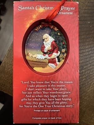 Santa's Christmas Prayer Ornament in Box NIB Complete prayer printed on ornament - Image 1