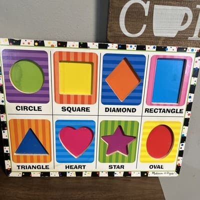 Melissa & Doug , Shapes Wooden Puzzle For Child Educational Purposes - Thumbnail 2