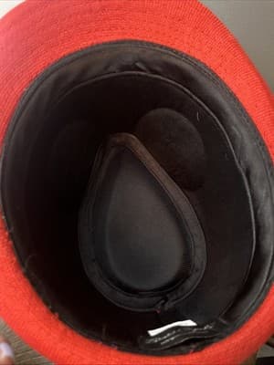 bruno capelo fedora hats LARGE/XL red Polyester - Thumbnail 3