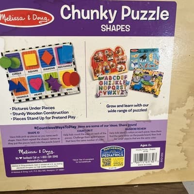 Melissa & Doug , Shapes Wooden Puzzle For Child Educational Purposes - Thumbnail 4