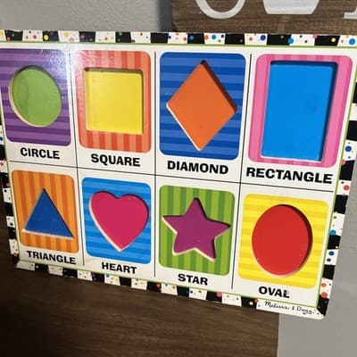 Melissa & Doug , Shapes Wooden Puzzle For Child Educational Purposes - Image 1