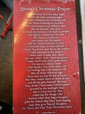 Santa's Christmas Prayer Ornament in Box NIB Complete prayer printed on ornament - Thumbnail 2