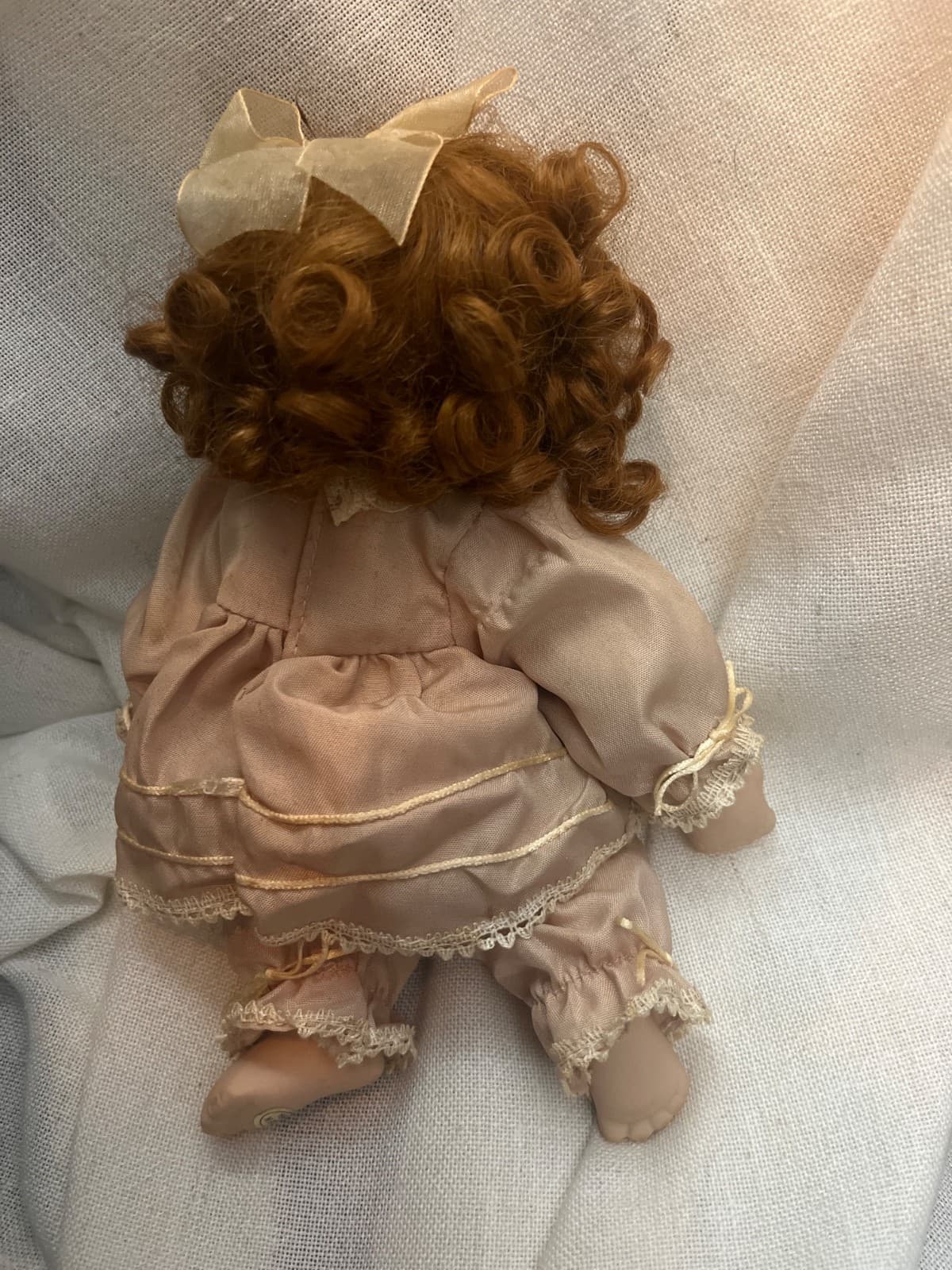 Gustave F. Wolff 9” porcelain doll red hair hand painted signed on neck - Thumbnail 3