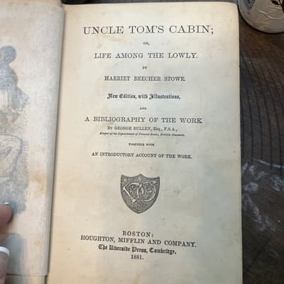 Uncle Tom's Cabin 1881Harriet Beecher Stowe,New Edition Illust.,Cambridge Vintag - Image 1