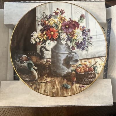 W.S. George Flowers Collector Plate from Grandma's Garden Series by Glenna Kurz - Image 1