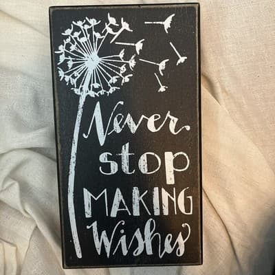 Box Sign -making Wishes By Three Girls And A Wish 9” X 5” - Image 1