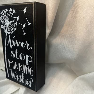 Box Sign -making Wishes By Three Girls And A Wish 9” X 5” - Thumbnail 4