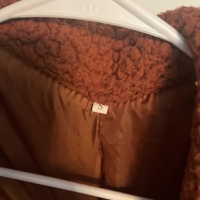 Orange Fur Peacoat Lightweight Size Small Unbranded - Thumbnail 4