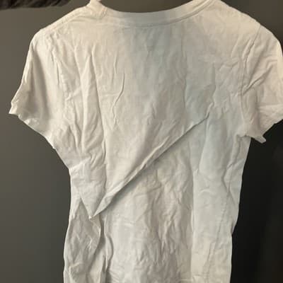 Adidas White Women’s Small Crewneck Activewear Shirt With Black Logo - Thumbnail 2