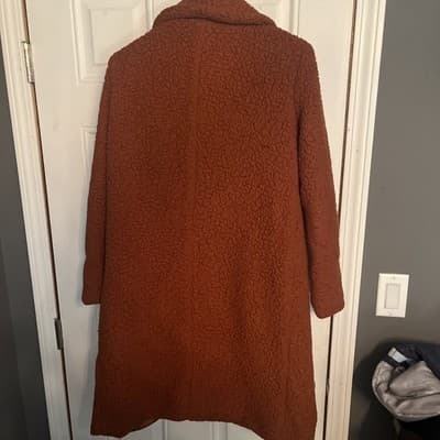 Orange Fur Peacoat Lightweight Size Small Unbranded - Thumbnail 3