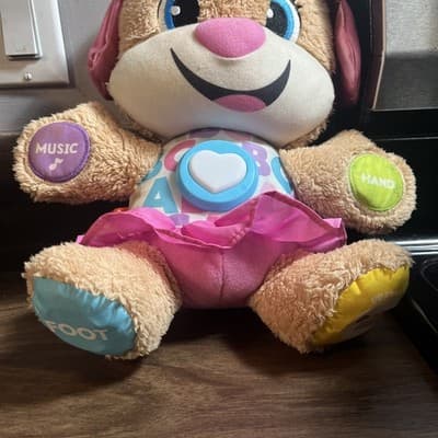 Fisher-Price Laugh&Learn Sis Baby Toddler Interactive Plush Stuffed Toy Dog 6m+ - Thumbnail 3