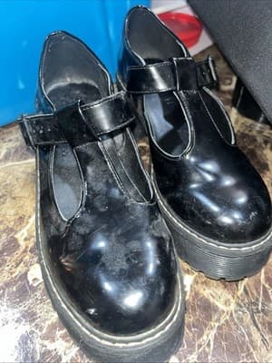 Madden Girl Women 6 Hollyy Black Patent Platform Mary Jane Loafer Lug Sole Y2K - Thumbnail 2