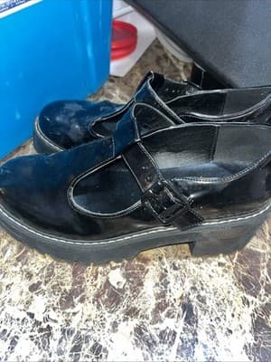 Madden Girl Women 6 Hollyy Black Patent Platform Mary Jane Loafer Lug Sole Y2K - Thumbnail 4