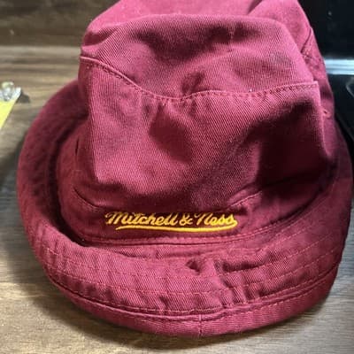 mens L/XL MAROON cotton Cavs Safari Hat By Mitchell & Ness - Thumbnail 2