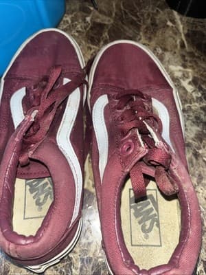 Vans Shoes Red Womens 6 Burgundy Skate Off The Wall Low Tops - Image 1
