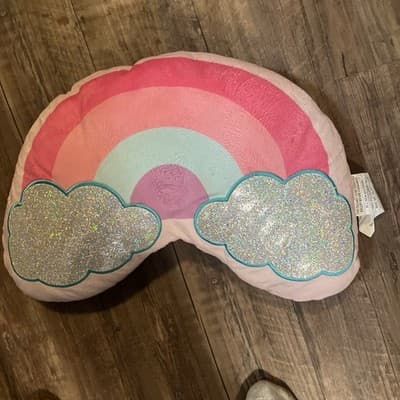 rainbow Pillow Pink With Sparkles O no Clouds - Thumbnail 4