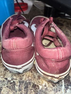 Vans Shoes Red Womens 6 Burgundy Skate Off The Wall Low Tops - Thumbnail 3