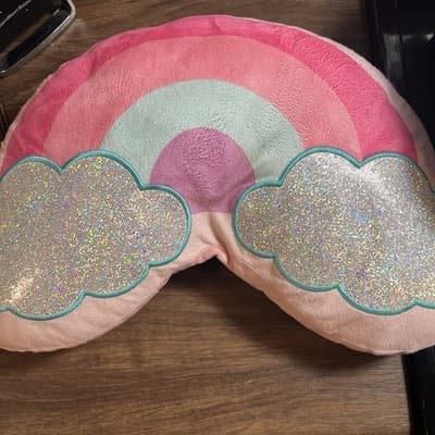 rainbow Pillow Pink With Sparkles O no Clouds - Image 1