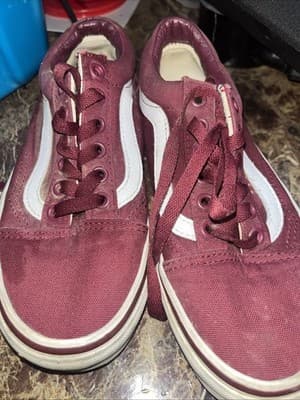 Vans Shoes Red Womens 6 Burgundy Skate Off The Wall Low Tops - Thumbnail 5