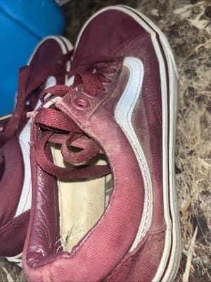 Vans Shoes Red Womens 6 Burgundy Skate Off The Wall Low Tops - Thumbnail 2
