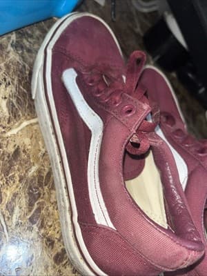 Vans Shoes Red Womens 6 Burgundy Skate Off The Wall Low Tops - Thumbnail 4